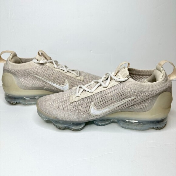 Nike Air VaporMax 2021 FK Oatmeal Sneakers FlyKnit DC9454-101 Womens Size 8 - Picture 3 of 8